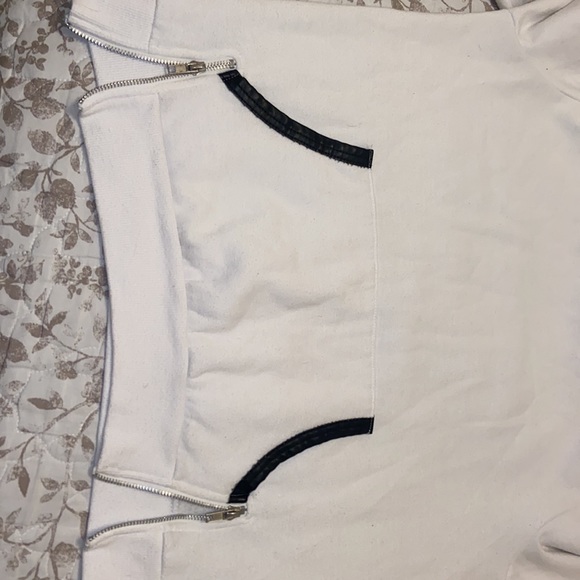 Men’s White Hoodie With Zippers And Black Detail - Picture 6 of 7